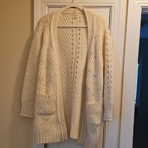 POL Cream Open-Front Cardigan